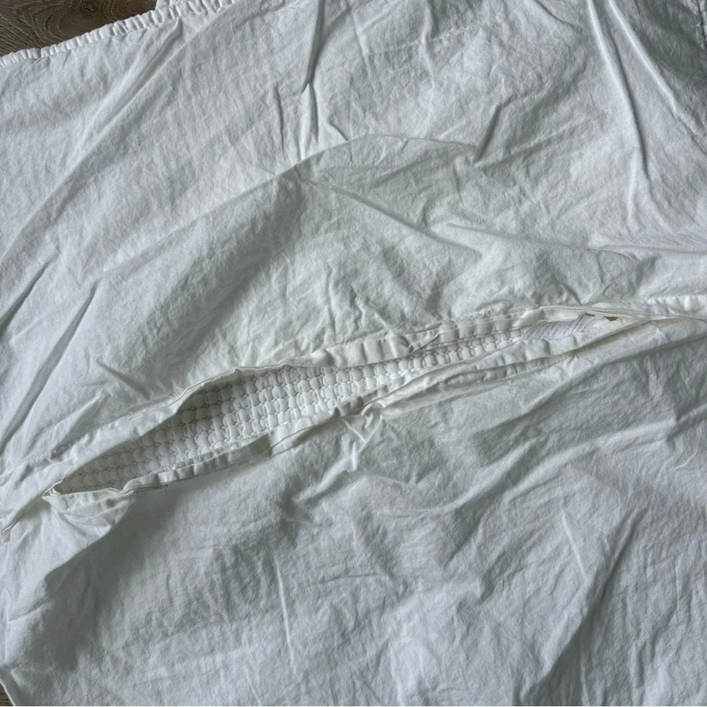 Crate & Barrel Nora Euro Sham Cream Pillow Covers 26”x 26”